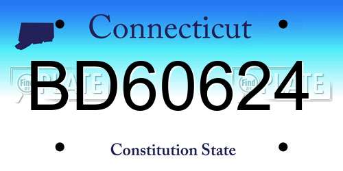 BD60624 Connecticut License Plate