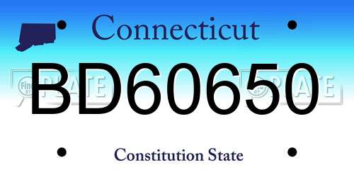 BD60650 Connecticut License Plate