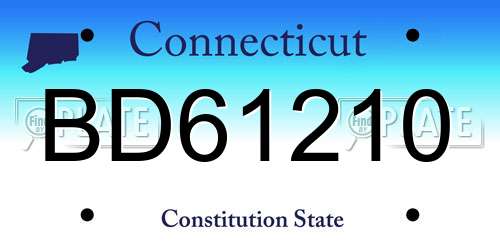 BD61210 Connecticut License Plate