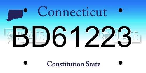 BD61223 Connecticut License Plate
