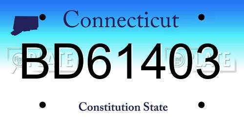 BD61403 Connecticut License Plate