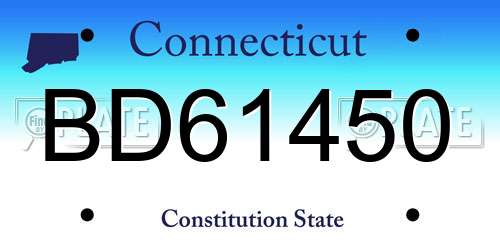 BD61450 Connecticut License Plate