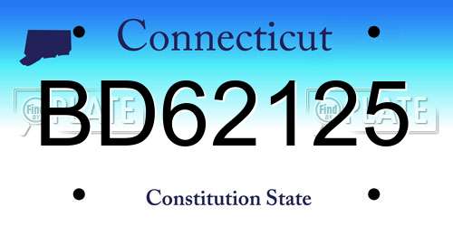 BD62125 Connecticut License Plate