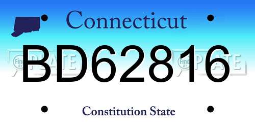 BD62816 Connecticut License Plate