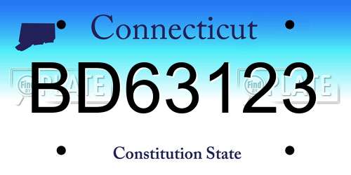 BD63123 Connecticut License Plate