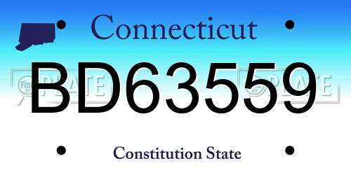 BD63559 Connecticut License Plate