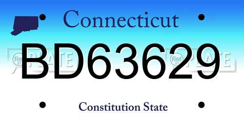 BD63629 Connecticut License Plate