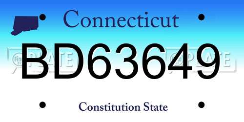 BD63649 Connecticut License Plate