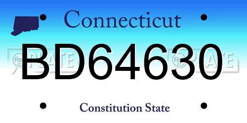 BD64630 Connecticut License Plate