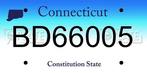 BD66005 Connecticut License Plate