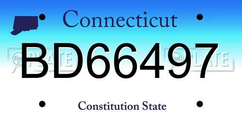 BD66497 Connecticut License Plate