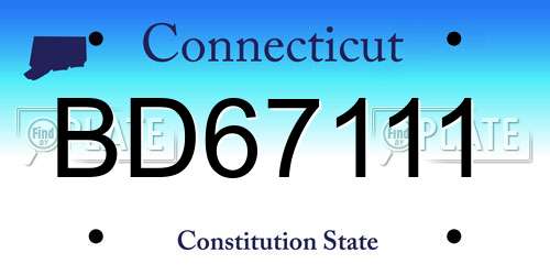 BD67111 Connecticut License Plate