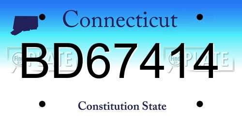 BD67414 Connecticut License Plate