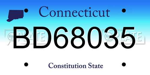 BD68035 Connecticut License Plate
