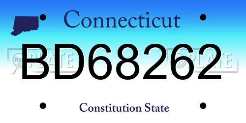 BD68262 Connecticut License Plate