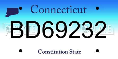 BD69232 Connecticut License Plate
