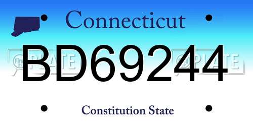 BD69244 Connecticut License Plate