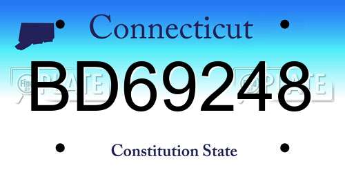 BD69248 Connecticut License Plate
