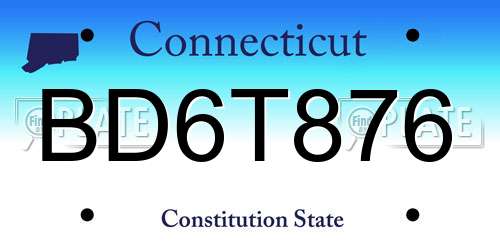 BD6T876 Connecticut License Plate