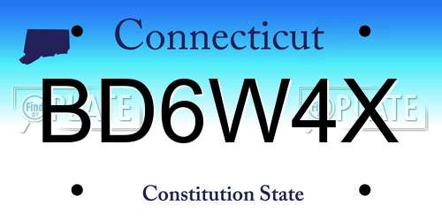 BD6W4X Connecticut License Plate