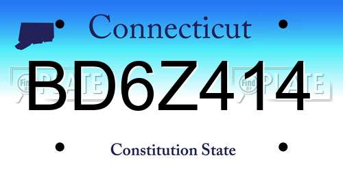 BD6Z414 Connecticut License Plate