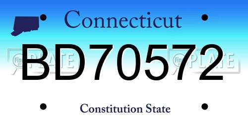 BD70572 Connecticut License Plate