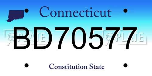 BD70577 Connecticut License Plate