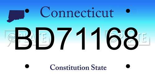 BD71168 Connecticut License Plate
