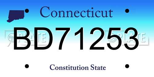 BD71253 Connecticut License Plate