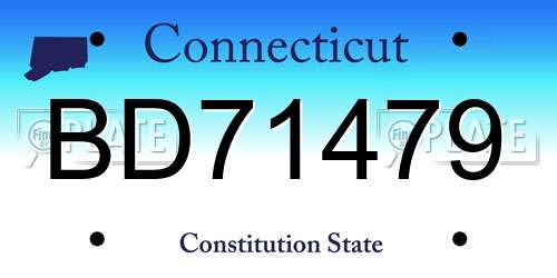 BD71479 Connecticut License Plate