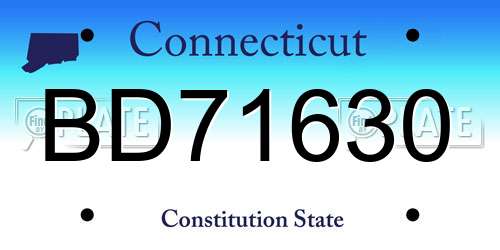 BD71630 Connecticut License Plate