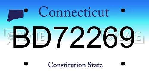 BD72269 Connecticut License Plate