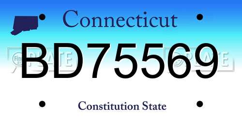 BD75569 Connecticut License Plate