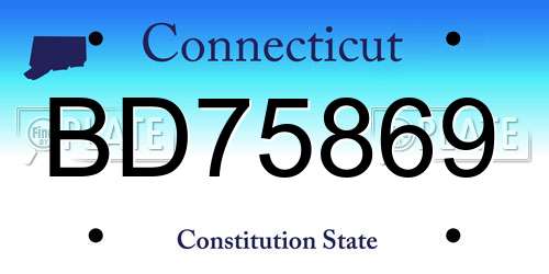 BD75869 Connecticut License Plate