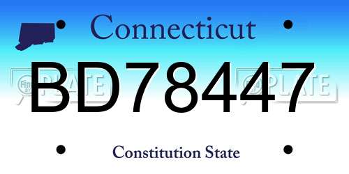 BD78447 Connecticut License Plate