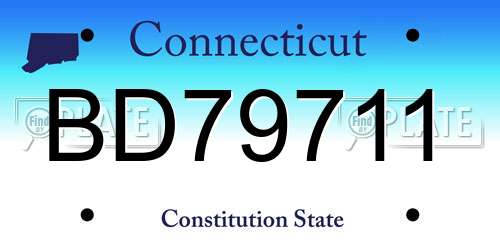 BD79711 Connecticut License Plate