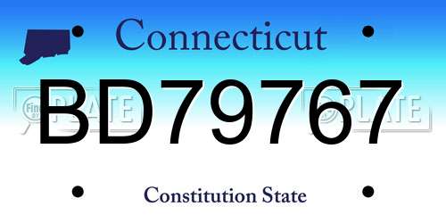 BD79767 Connecticut License Plate