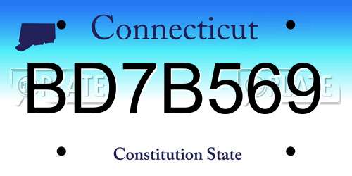 BD7B569 Connecticut License Plate