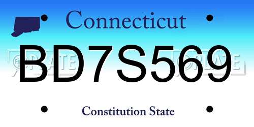 BD7S569 Connecticut License Plate