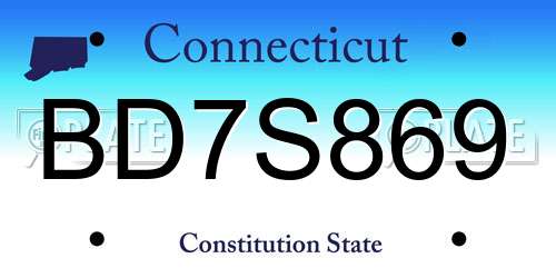BD7S869 Connecticut License Plate
