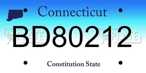 BD80212 Connecticut License Plate