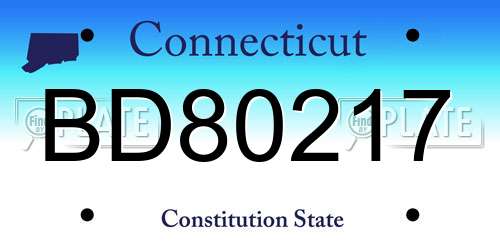 BD80217 Connecticut License Plate