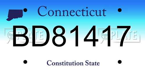 BD81417 Connecticut License Plate