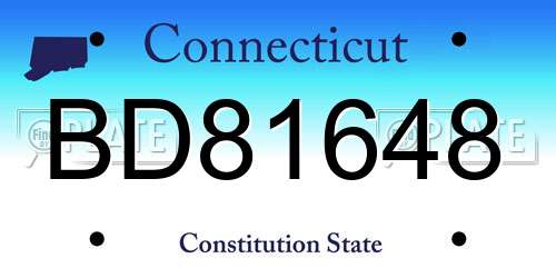 BD81648 Connecticut License Plate