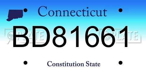BD81661 Connecticut License Plate