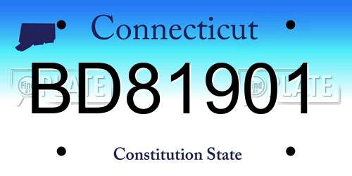 BD81901 Connecticut License Plate