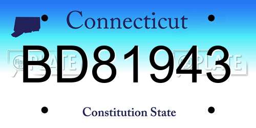 BD81943 Connecticut License Plate