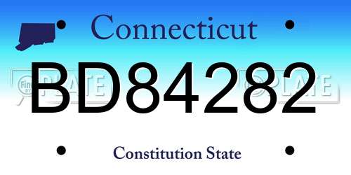 BD84282 Connecticut License Plate