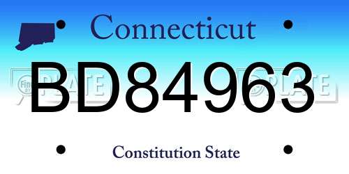 BD84963 Connecticut License Plate