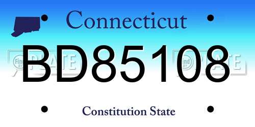 BD85108 Connecticut License Plate